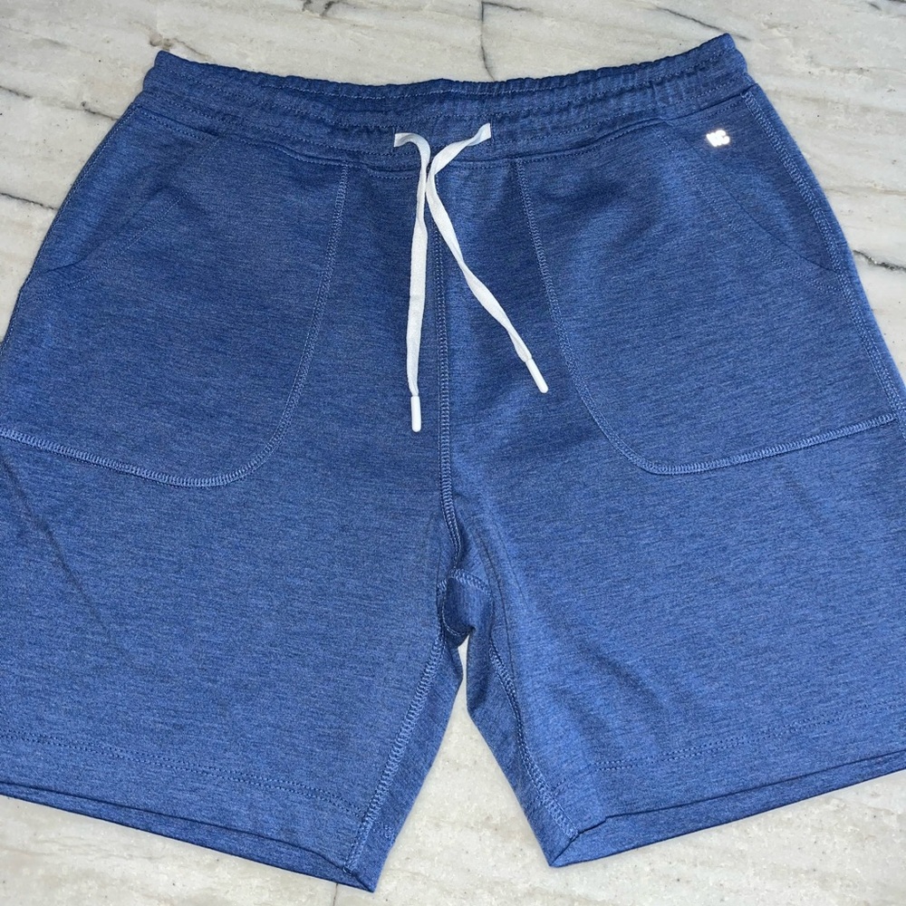 MENS KENNETH COLE DRAWSTRING LOUNGE SHORTS KNIT COMFY BLUE W POCKETS MEDIUM